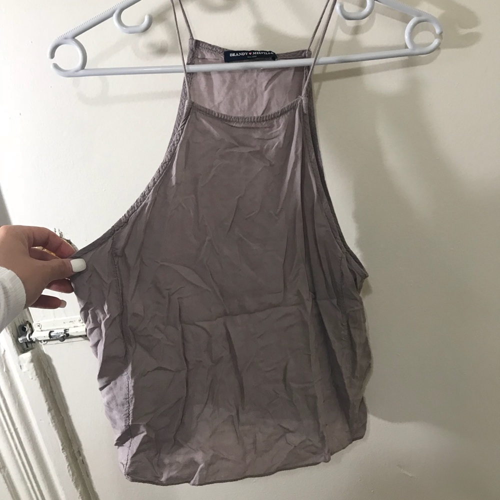 Brandy tan halter flowy top